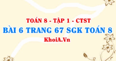 Bài 6 trang 67 SGK Toán 8 Tập 1 Chân trời sáng tạo